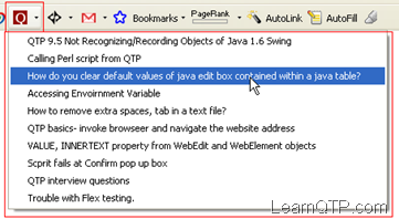 QTP Blog Firefox Toolbar button QTP Blog Firefox Toolbar button