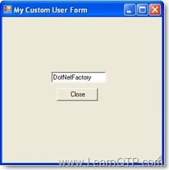 Custom User Form with text