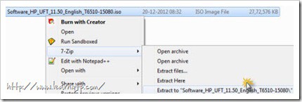 Extract ISO file using 7zip