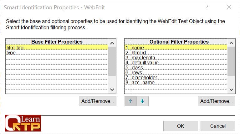 base optional filter properties