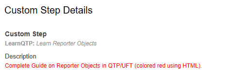 Guide: QTP and Reporter Objects