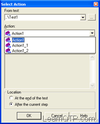 Select Action from Test