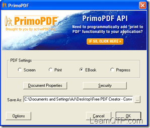 PrimoPDF to export QTP reports