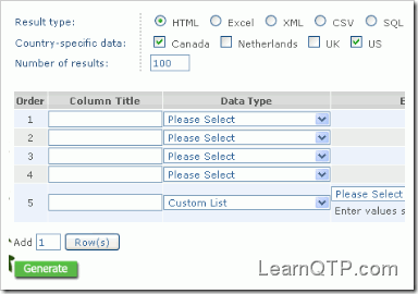 How to auto generate test data for software testing Learn (UFT)