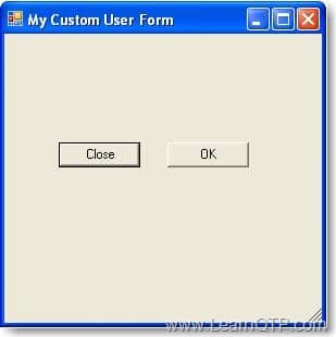 Button Control Custom User Form