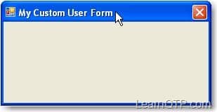 Customizing User Form