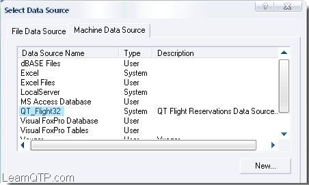 QTP Data Source