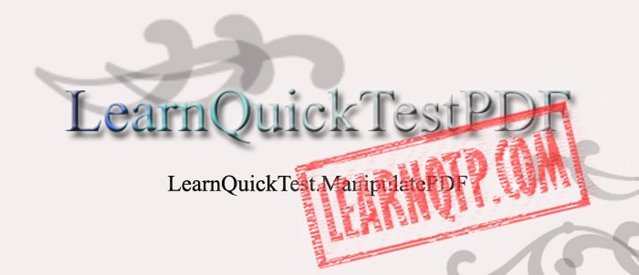 LearnQuickTestPDF API: Manipulating PDFs in QTP LearnQuickTest PDF API
