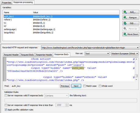 Response Processing in WAPT tool