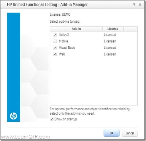 UFT 12.5 addin manager