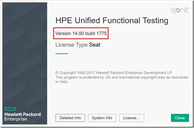 locate-uft-build-version